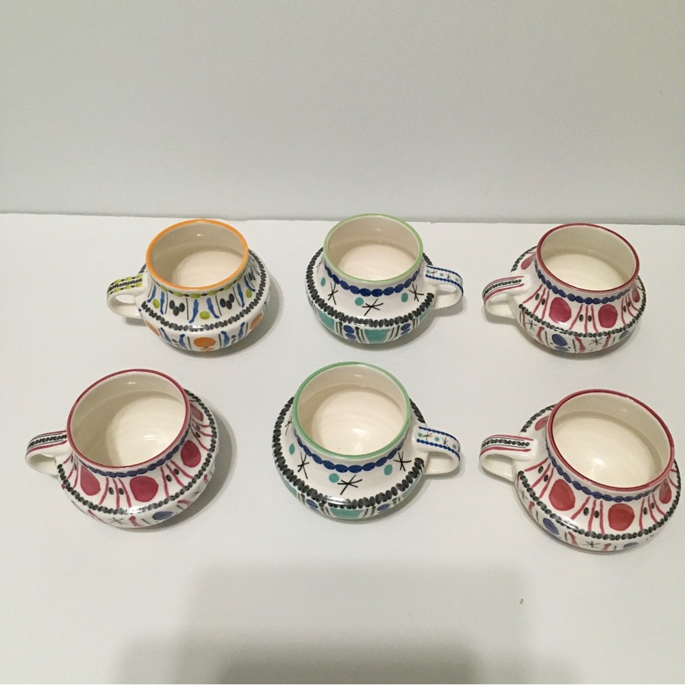 COPY - Anthropologie Hand a painted Mugs set of 6 - Picture 2 of 5